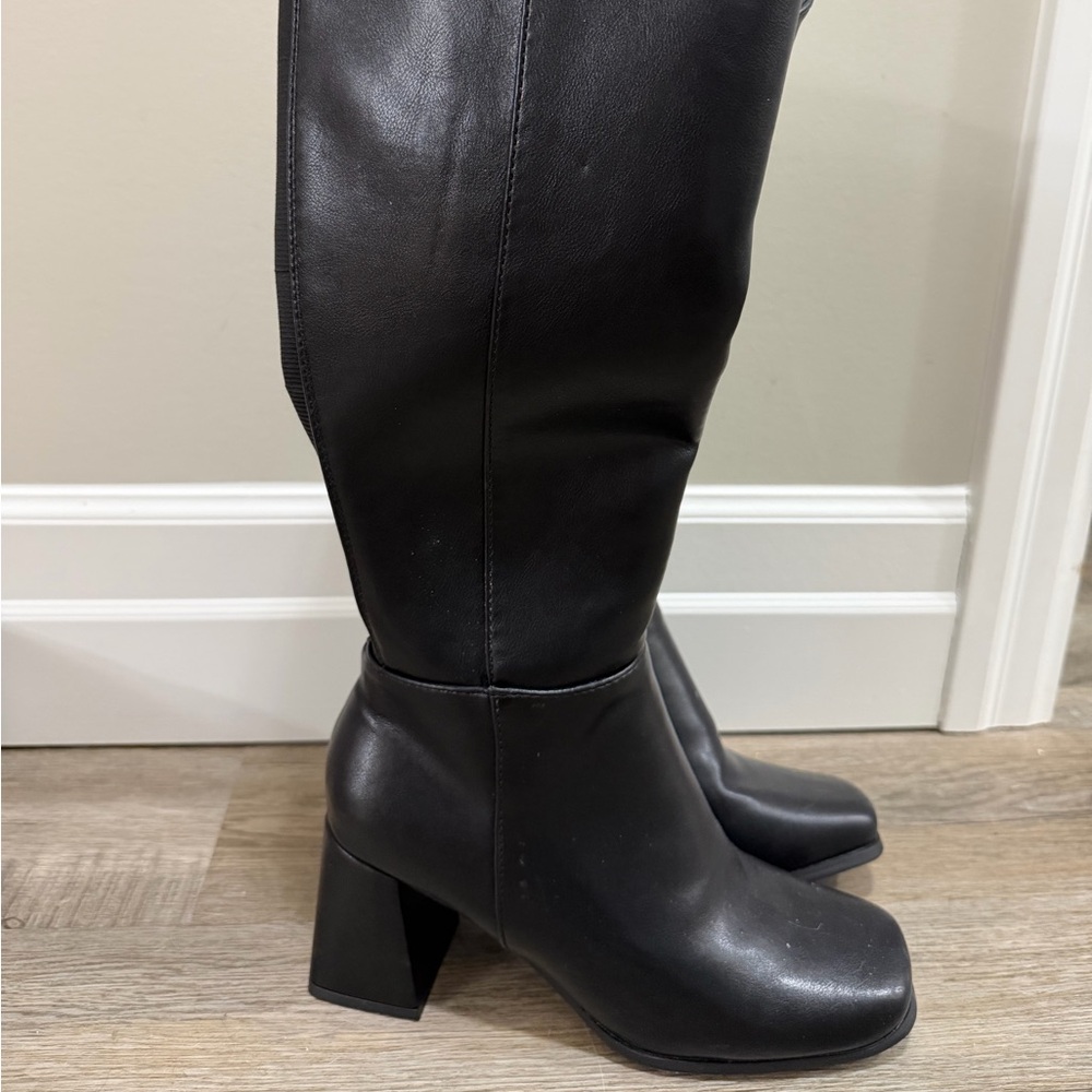 Black Knee High Boots